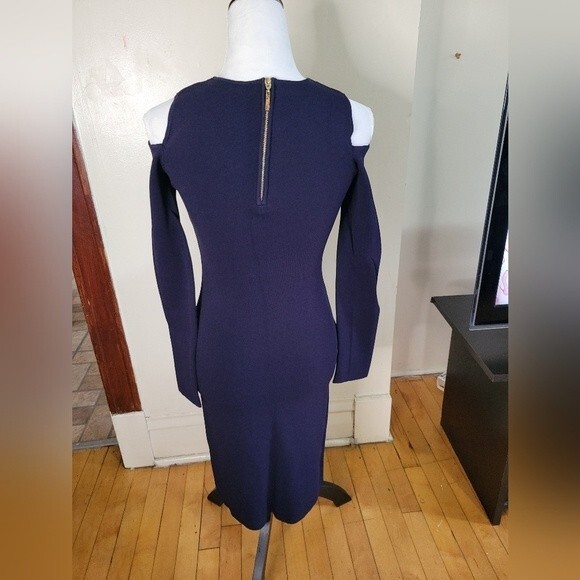 Eliza J Cold Shoulder Navy Blue Dress Size Small - Picture 3 of 6